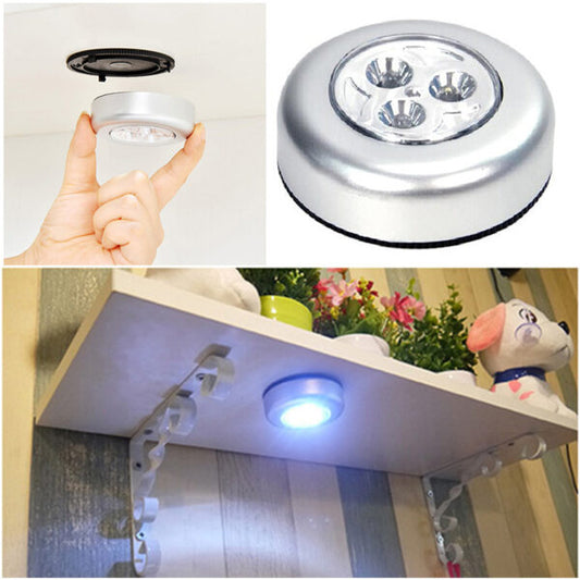 Stick Pat Lamp 3 LED Lamp Kitchen Cabinet Light LED Night Light Battery-Powered Bedside Emergency Lamp Home Decor