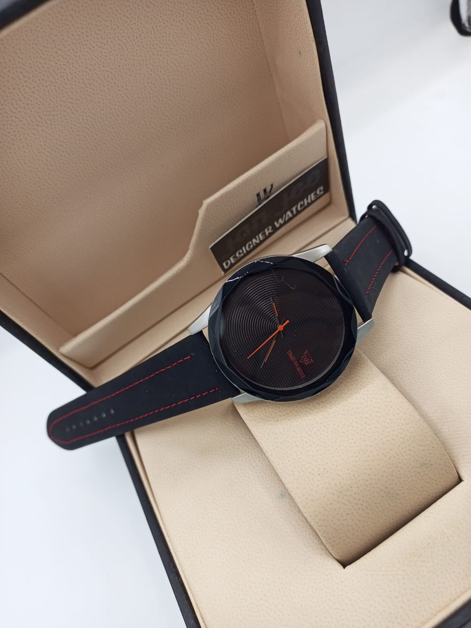 Timeworth Black Round Dial Stylish Watch - Without Box