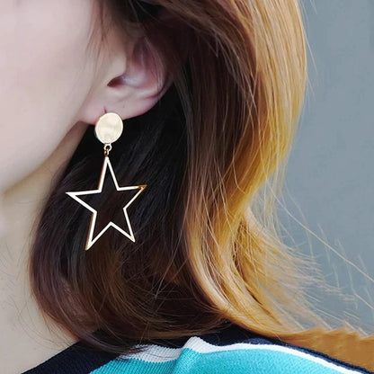 Big Star Earrings Korean Style Acrylic Earrings - Stylish Earrings For Girls - Beautiful Earrings For Girls in Silver - Trendy Earrings - Star Shape
