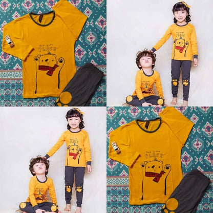 This is My Place BEAR Printed Design Styles Kids Night Suits Full Sleeves Kids Night Suits Kids Sleep Wear Kids Night Dress