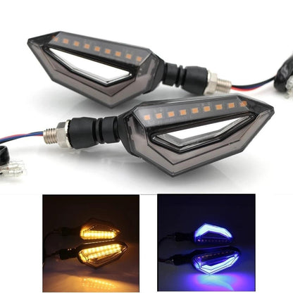 4 pcs Universal Motorcycle bike DRL Indicator With Flow Light Lava Style