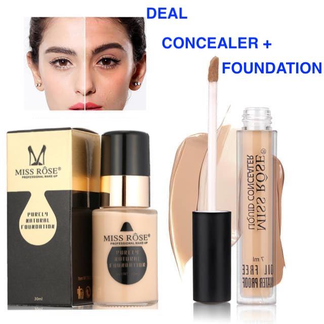 Deal of 2 - Miss Rose Natural Foundation + Concealer