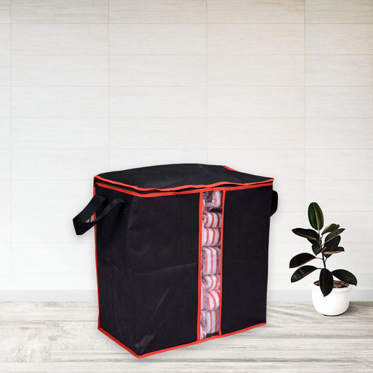 Storage Bag Closet Organizer Cloth Storage Boxes for Wardrobe (Black)