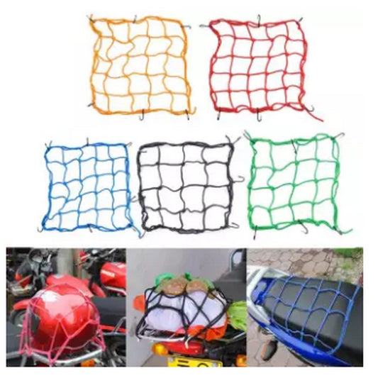 Motorcycle Bike Helmet &amp; Lugguge Tuck Net Elastic String Bag Cargo Cover Seat Net 6 Hooks
