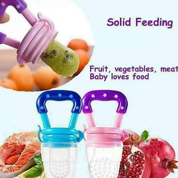 Baby Solid Baby Fruit Pacifier Fresh Fruit Feeder Infant Teething Toy Nibbler Teether Pacifier Safe Silicone Pacifier (Random Color)