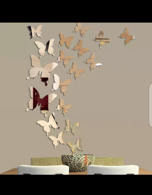 ( Acrylic ) Butterfly Mirror Wall Stickers